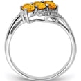 thumbnail image 2 of Sterling Silver Rhodium 3 Stone Citrine & Diamond Ring (Size 6) Made In India qdx731-6, 2 of 5