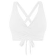 thumbnail image 2 of Pxiakgy plus size swimsuit for women swim suits for women Women Lace Up Swimwear Tops Underwire Full Coverage Bikini Top Push Up Swim Crop Top Tie Back Bathing Suit Tops White + XXL, 2 of 4