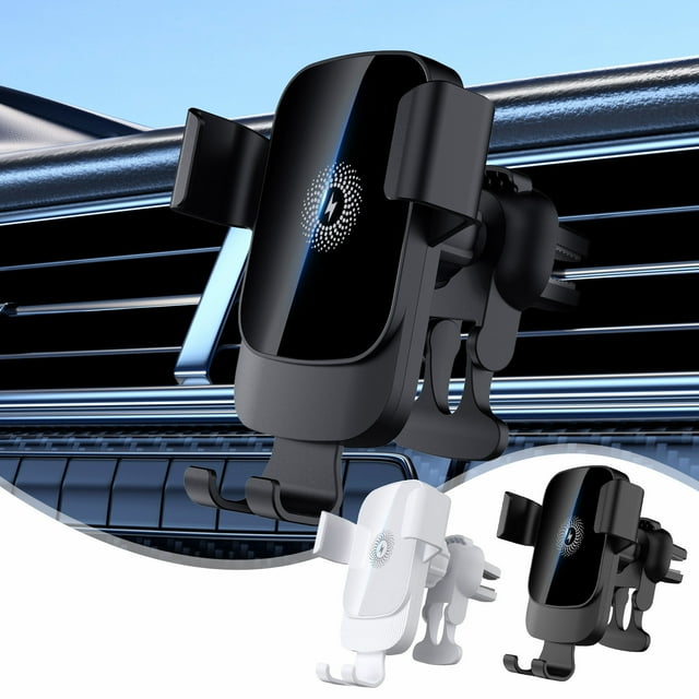 Cargador inalámbrico de coche 15W Carga rápida • Sensor infrarrojo automático • Soporte magnético para teléfono • Rotación de 360° • Puerto Tipo C