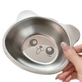 thumbnail image 1 of LEFU Assiette pour Enfants en Acier Inoxydable, Ensemble de Vaisselle pour Enfants avec Motif en Forme de Panda, Assiette Compartimentée Compatible Lave-Vaisselle pour Dîner Scolaire, Pique-Niques, Camping (4,5*15 cm, Argent), 1 of 9