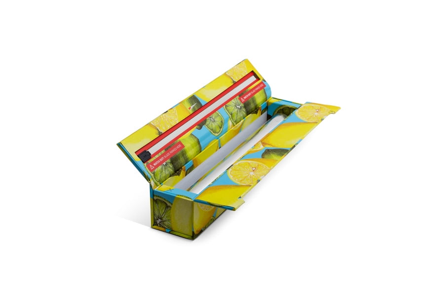 ChicWrap Lemon Foil Dispenser - Refillable Foil System with Slide Cutter, Non-Slip Base,  12" x 30'  Roll of Heavy Duty Professional Grade Aluminum Foil