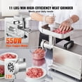 thumbnail image 4 of KFFKFF 11 Lbs/Min Heavy Duty Meat Grinder Electric Meat Grinder with 550W Max with Sausage Stuffer, Kubbe Kit, Vegetable Slicer & Shredder, Cheese Grater Home use, Sausage Stuffer, 4 of 9