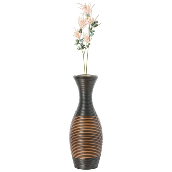 Tall Designer Floor Vase, large vase for home decor floor, Artificial Rattan Floor Vase, Brown Floor Vase for Living