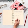 thumbnail image 5 of Pink Black Flamingos Ring Binder Notebook Journey Note Diary College Ruled Spiral Notebook Study Loose Leaf Paper A5 60 Pages, 5 of 8