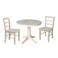 thumbnail image 3 of 36" Round Pedestal Dining Table with 2 Madrid Chairs - Unfinished - 3 Piece Set, 3 of 8