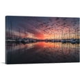 thumbnail image 1 of ARTCANVAS Yachts Sunset Home Decor Rectangle Canvas Art Print - Size: 40" x 26" (0.75" Deep), 1 of 9