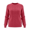 thumbnail image 7 of yillto Womens Cable Knit Sweater Top Long Sleeve Crewneck Pullover Warm Fall Winter Loose Sweaters Tops, 7 of 7
