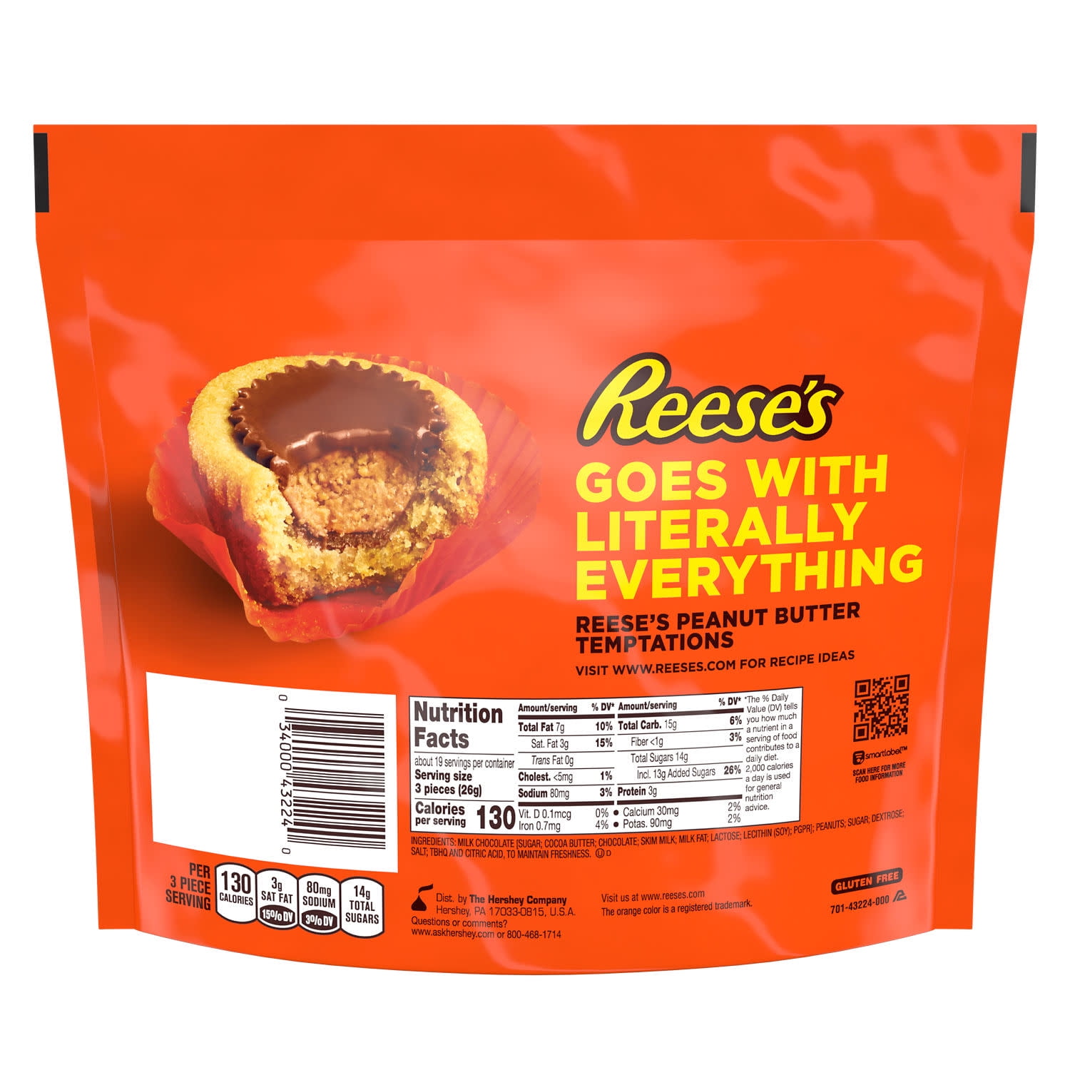 Reese's Miniatures Milk Chocolate Peanut Butter Cups Candy, Family Pack 17.6 oz
