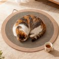 thumbnail image 6 of Washable Cotton Rope Cat Rug, Reversible Round Scratching Mat with Tassels, Vintage Style Pet Bed and Lounger for Indoor Cats, 6 of 7