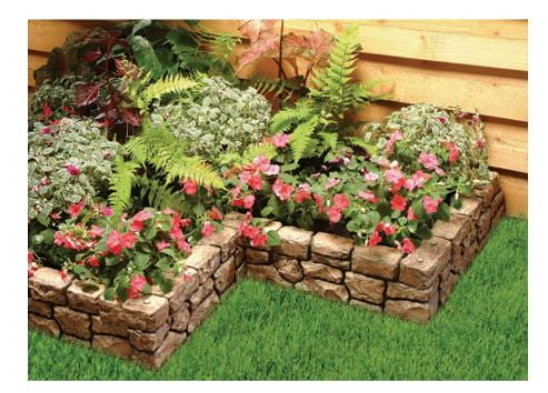 Gardeneer by Dalen Stone Wall Border Landscape Edging Border – 6 Inch Garden Edging Border – Hand Painted Easy DIY Installation Edging for Landscaping – Lightweight Realistic Design (Sandstone)