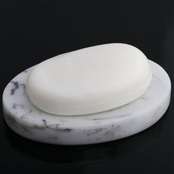Masteelf Marble Soap Dish Holder Tray Container for Bathroom and Kitchen Countertop Organization