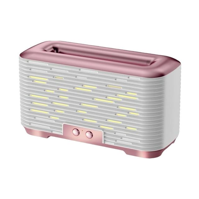 Humidificador y difusor de aire con llama idealhome2016, silencioso, 350 ml, luz nocturna, USB, para el hogar Rosado