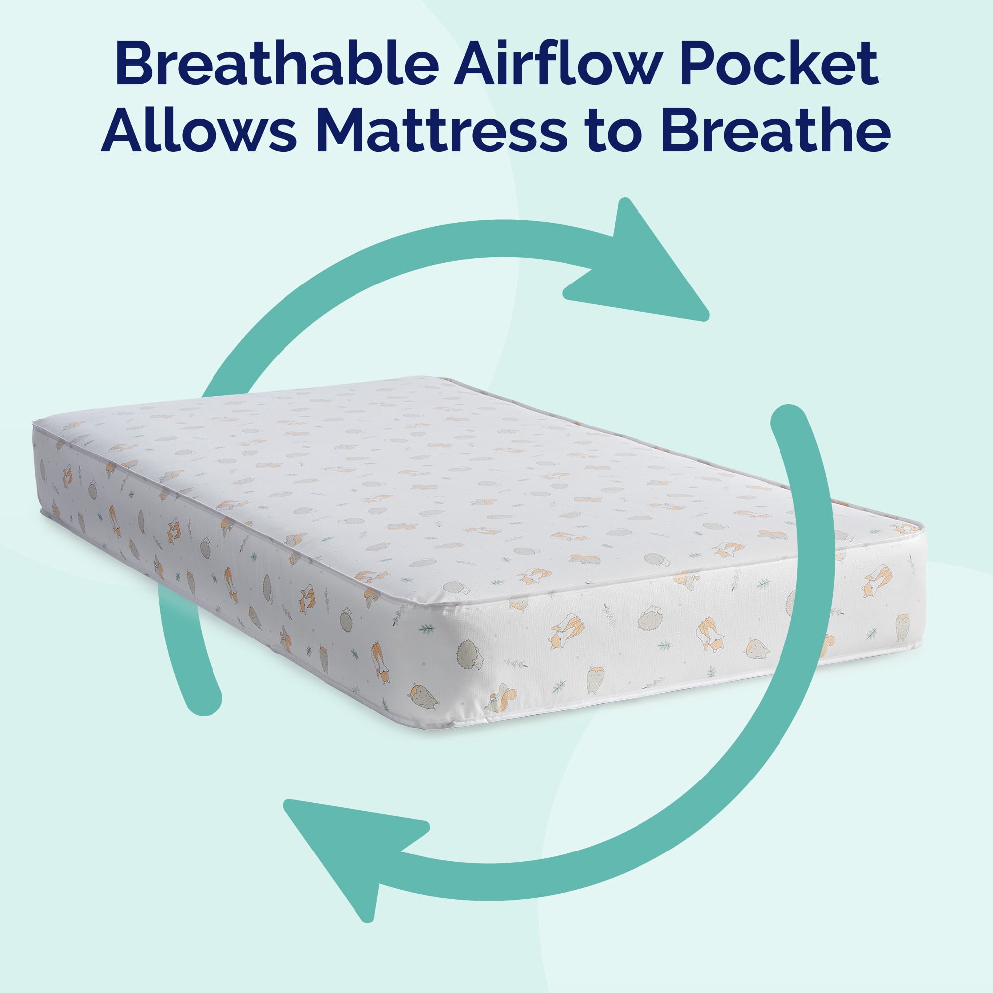 (3 pack) Kolcraft Pediatric 800 Extra Firm Baby Crib & Toddler Mattress, 80 Coil, Waterproof, Ecru