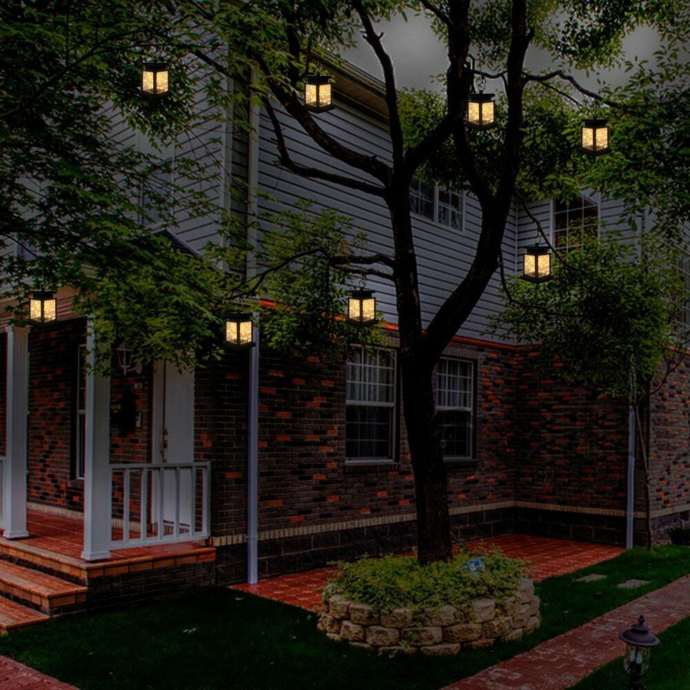 EpicGadget Outdoor Solar LED Hanging Lights, Solar Lanterns Table Lamp Waterproof with Fairy Lights Copper Wire Night light Landscape Lighting for Garden, Patio, Tent, Tree, Yard Decoration (4 Pieces)