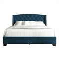 thumbnail image 2 of Castle Place Velvet Platform Bed, King Size, Navy Blue with Storage, 2 of 10