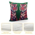 thumbnail image 4 of PRATYUS Tiger Preppy Throw Pillow Covers - Preppy Chic Tiger Animal Pillow Cases, Preppy Room Decor, Pink and Green Pillows for Dorm Bedroom Living Room 12x12in, 4 of 5