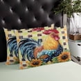thumbnail image 4 of Retro Rooster Throw Pillow Cover 20 x 30 Inch Decorative Pillow Cover Yellow Sunflower Watercolor Animals Plaid Lumbar Pillowcase Seasonal Rectangle Cushion Case for Couch Sofa Bed Living Room, 4 of 7