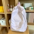 thumbnail image 5 of 19 IN Retro Gothic Letter Backpack, Soft Nylon Casual Daypack, Stretch Side Storage Shoulder Bag, 5 of 7
