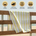 thumbnail image 5 of Ample Decor 100% Cotton Set of 4 Beach Towel Large Cabana Striped - Yellow - 30 x 68 inch, 5 of 6
