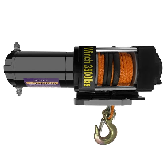 SHUNHENGYE 3500 lbs Car Winch with Synthetic Rope - Wireless Remote & Wired Handle, Includes Mounting Plate & Rope Stopper for SUV ATV UTV Trailer Recovery