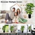 thumbnail image 7 of HKKDKTA Artificial Dracaena Tree 5FT, Fake Plants Indoor with Tall Black Planter, Tall Artificial Plants Indoor for Living Room Home Office Decor, 7 of 7