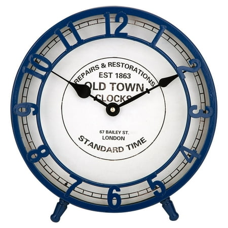 Retro Styled Essentials Marine Blue Desk Clock