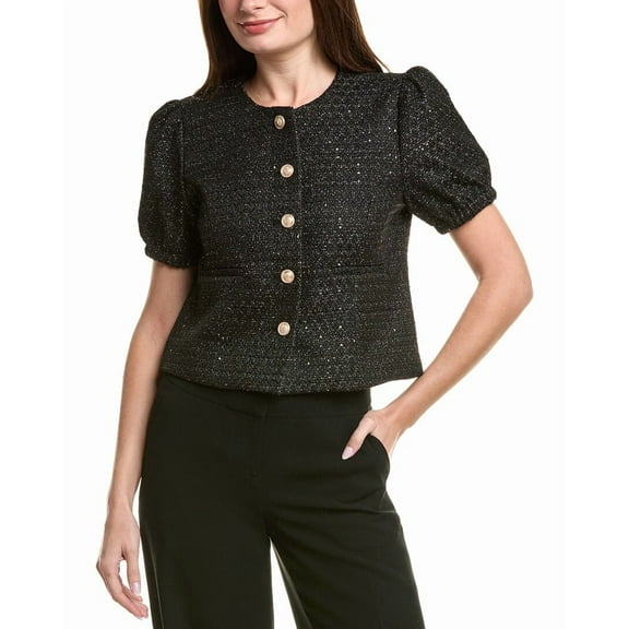 Nanette Nanette Lepore womens  Tweed Cardigan, l, Black