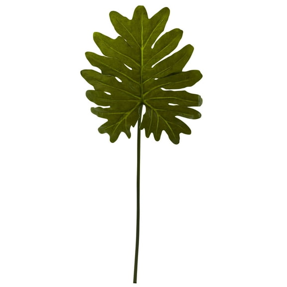 Nearly Natural Selloum Philo Single Leaf Stem (Set of 12) in Green