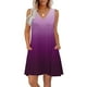 thumbnail image 2 of Vestido Corto para Mujeres Verano sin Mangas Cuello en V, Impresión de Moda con Bolsillos, Poliéster de Algodón Casual, 2 of 7