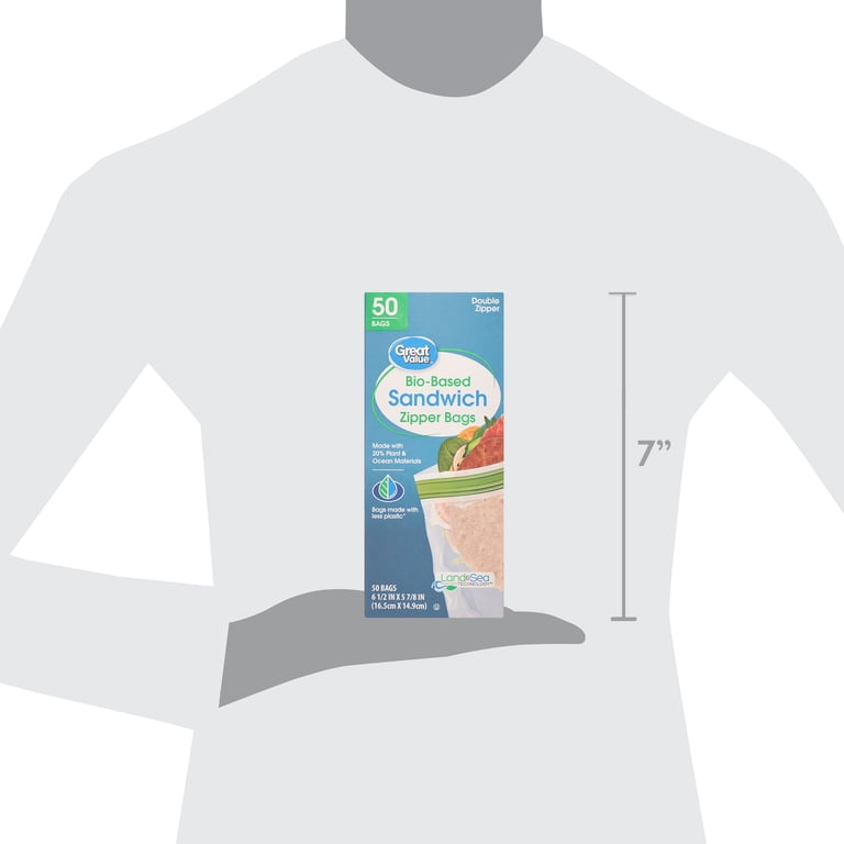 Great Value Bio-Based Reclosable Sandwich Bags, 50 Count photo 8