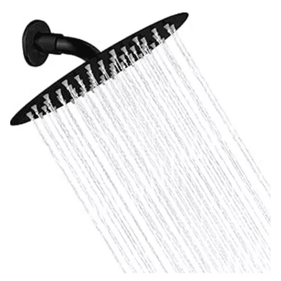 REGADERA REDONDA CUERPO Y BOLA DE ACERO INOXIDABLE NEGRO MATE 8