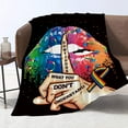 thumbnail image 6 of Kainsy Paready Lesbian Rainbow Lips Pride Soft Fleece Throw Blankets Lightweight Pride Rainbow Blanket for Couch Sofa Indoors Outdoors Party Decor-50x60in(60"x80"), 6 of 7