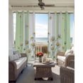 thumbnail image 6 of Spring Daisy Blackout Curtains for Bedroom Living Room Darkening Curtains 63 Inches Long Watercolor Flowers Floral Green Stripes Window Curtain 2 Panels Set Window Treatment Grommet Drapes 42"x63", 6 of 9