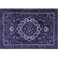 thumbnail image 1 of Ahgly Company Machine Washable Indoor Rectangle Medallion Blue Traditional Area Rugs, 8' x 10', 1 of 4