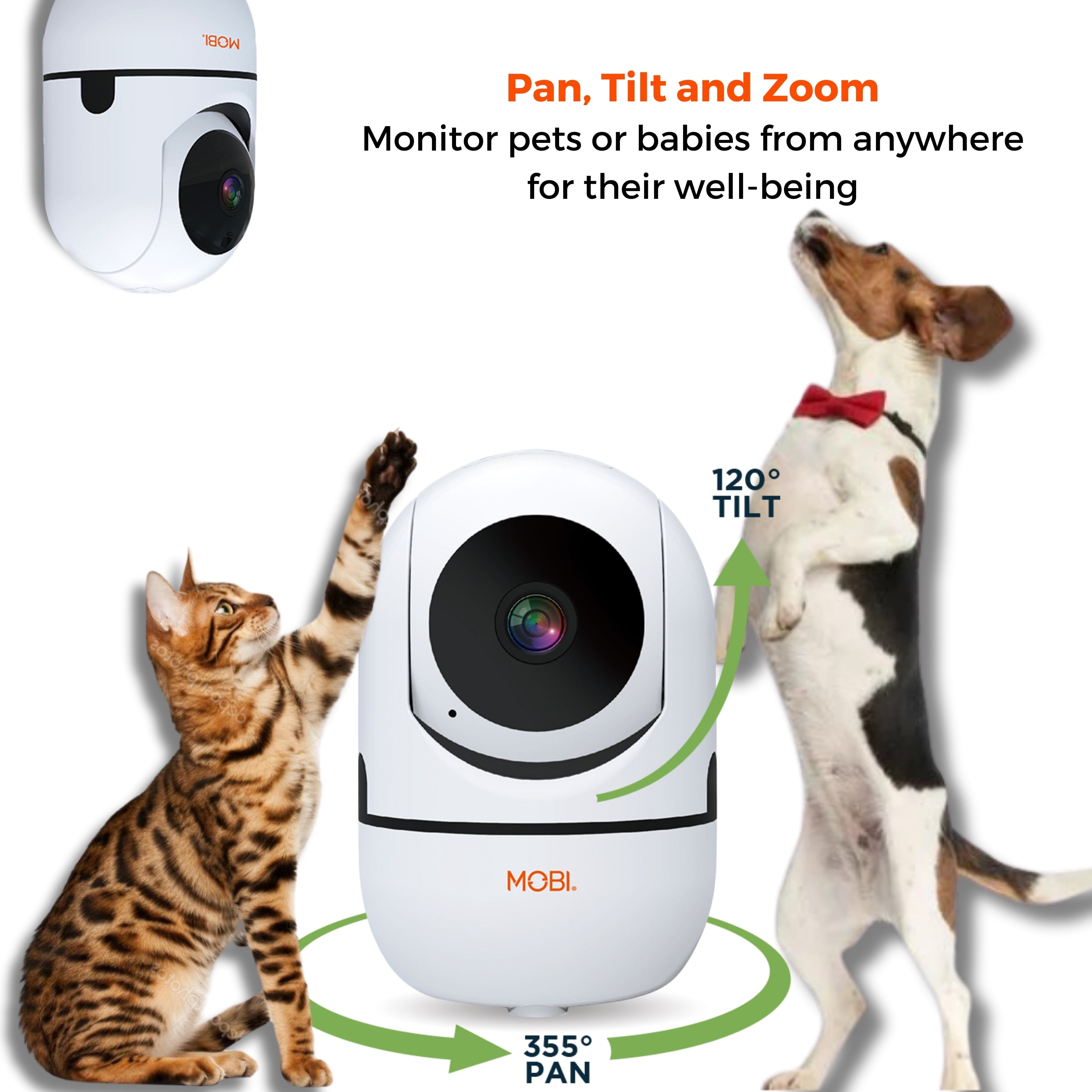 MobiCam HDX Smart Wi-Fi Pet/ Baby Monitor Camera with Motion Detection, Night Vision, & Two-Way Audio