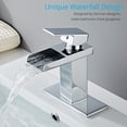 thumbnail image 2 of Wovier Chrome Waterfall Bathroom Sink Faucet with Supply Hose and Plate,Single Handle Single Hole Lavatory Faucet,Basin Mixer Tap Commercial, 2 of 7