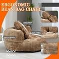 thumbnail image 4 of 42.5''W Chenille Bean Bag Chairs, Chenille Soft Lazy Sofa Chair, Bean Bag Chair For Adults & Kids To Gaming,Reading,And Watching TV,Living Room, Bedroom,Office Room(Coffee), 4 of 8