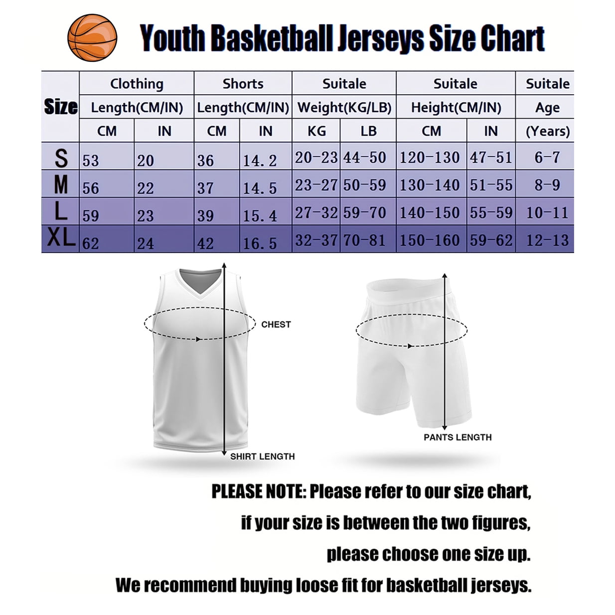Chart Nba Jersey Size 50 Shorts Basketball Jersey Size Guide Boys