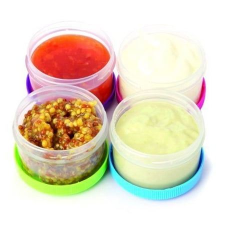 DINY Home & Style Twist Top Salad Dressing Cups Kitchen Storage Container Pack of 4 Reusable Dipping (Best Chinese Chicken Salad Dressing Store Bought)