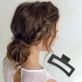 thumbnail image 2 of Unique Bargains 1 Pc Fashion Rectangle Frosted Hair Clips Hairdo Clip for Home Black, 2 of 5