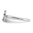 thumbnail image 3 of Sterling Silver Stackable Expressions Rhodium Created Sapphire Cross Ring - Size 10, 3 of 3