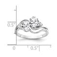 thumbnail image 2 of Primal Gold 14 Karat White Gold 6x4mm Oval Cubic Zirconia and A Diamond Ring, 2 of 3