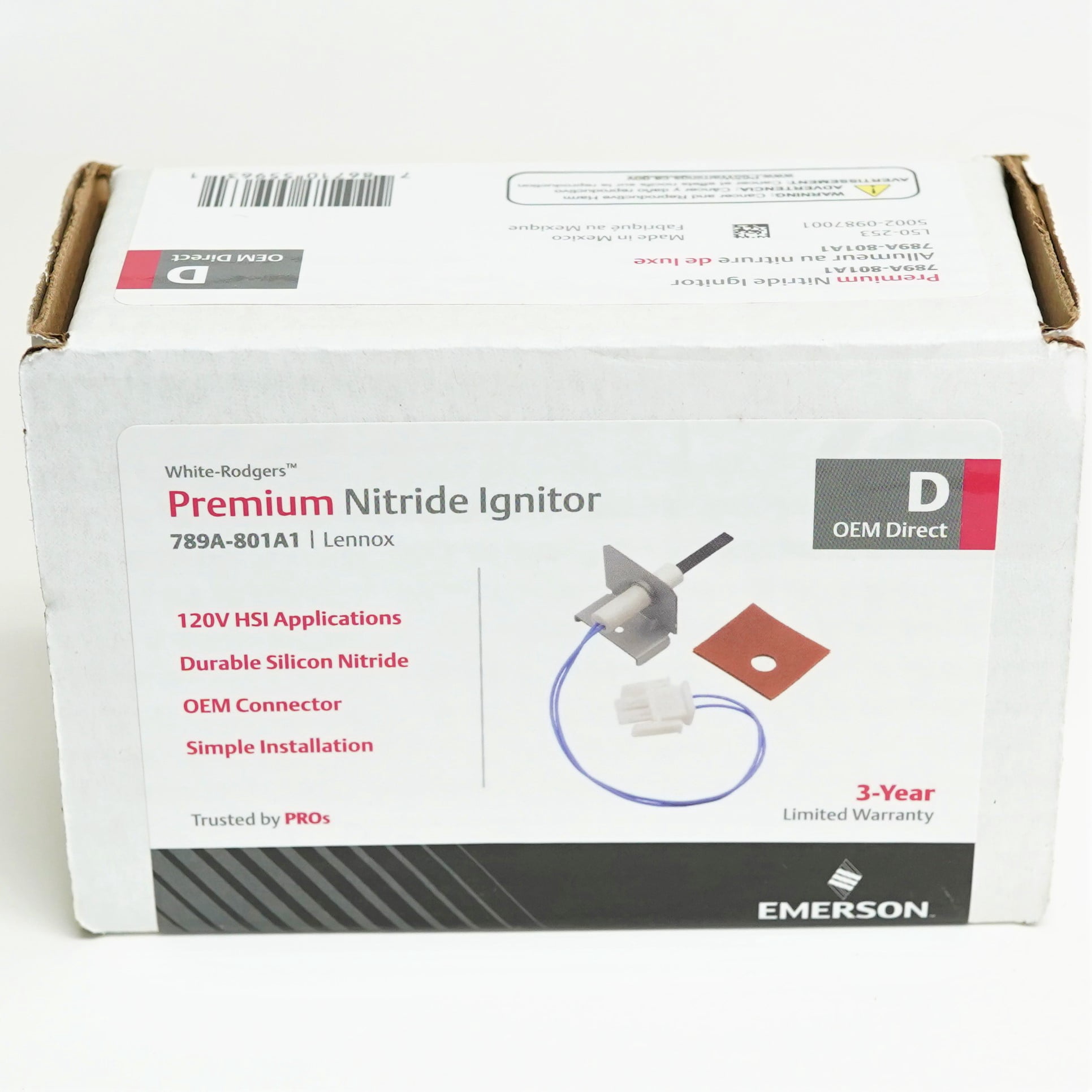 White Rodger 789A-801A1 Furnace Nitride Ignitor Replacement for Lennox 70W16 LB-112237B 10053602