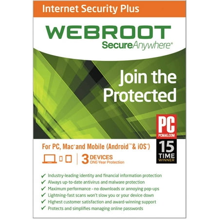 Webroot SecureAnywhere Internet Security Plus 3U(Email Delivery)