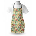 thumbnail image 4 of Floral Apron, Spring Ornamental Flower Blossoms in Warm Tones with Small Buds and Leaves, Unisex Kitchen Bib with Adjustable Neck for Cooking Gardening, Adult Size, Ivory and Multicolor, by Ambesonne, 4 of 4