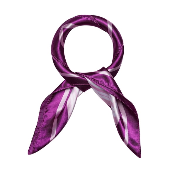 INSPIRE CHIC Women's Square Kerchief Floral Leopard Polka Dots Striped Print Neck Scarf Shawl Purple 23.62 x 23.62''