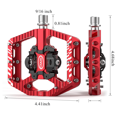 thumbnail image 3 of Mountain Bike Pedals  Dual-Sided Clip-in Pedal SPD Clipless Pedals 3 Sealed Bearings, 9/16” Bicycle Platform MTB Pedals, 3 of 7