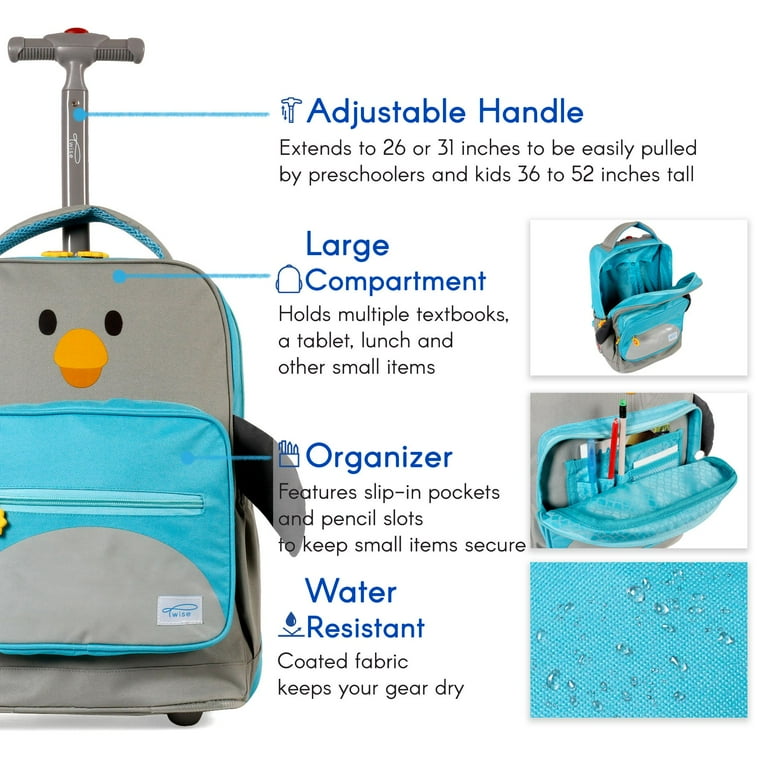 TWISE Twise Side-kick Rolling Backpack, Penguin - Walmart.com