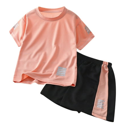 

TENSUNNYD Kids Toddler Baby Unisex Spring Summer Print Short Sleeve Sports Tshirt Shorts Outfits Clothes Toddler 3Y-4Y