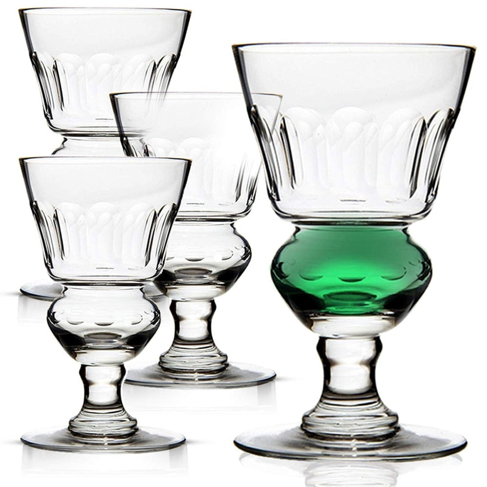 Original Absinthe Glass Vintage Reservoir Pontarlier Style 4pk